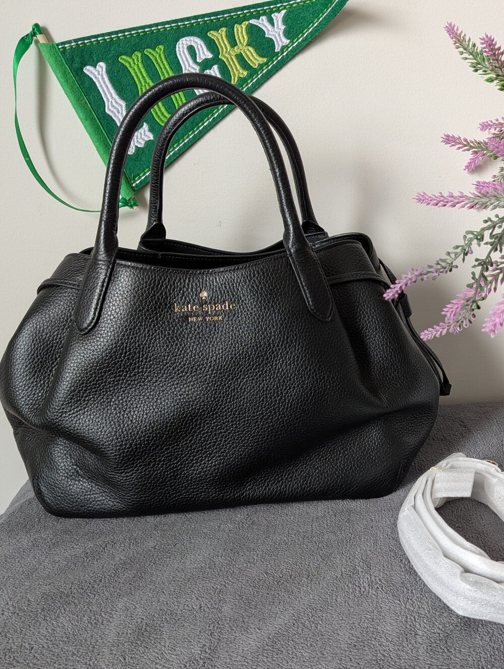 Kate Spade Black Pebble Large Dumpling Satchel